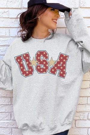 USA Star America Oversized Graphic Sweatshirts