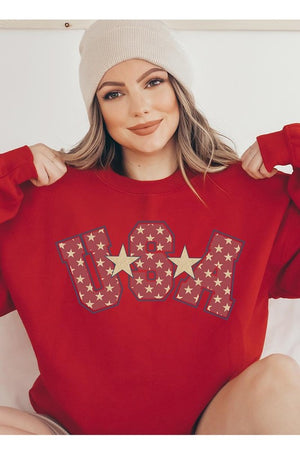 USA Star America Oversized Graphic Sweatshirts