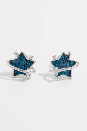 Sterling Silver Zircon Star Earrings