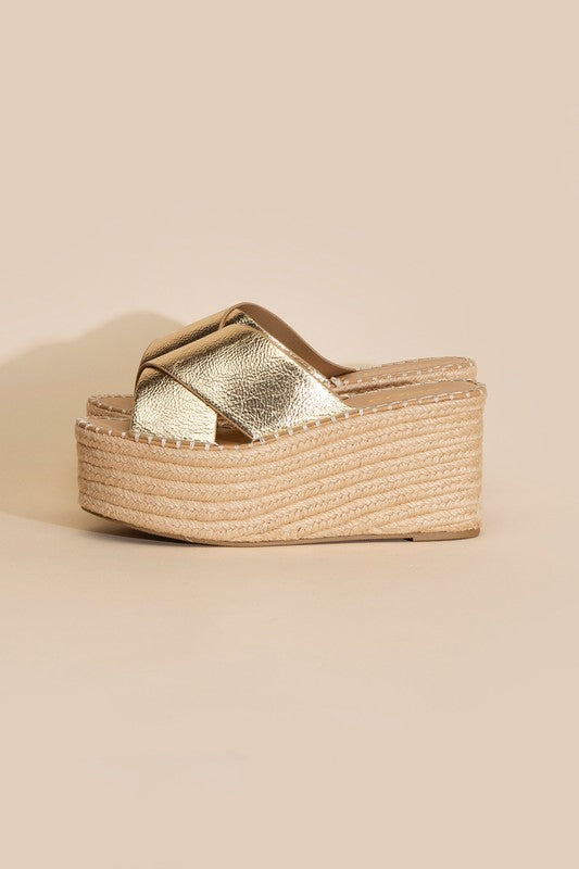 RAFFIA NEON PLATFORM SLIDES