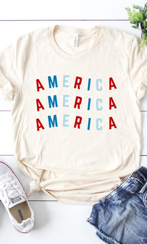 Red and Blue America PLUS Graphic Tee