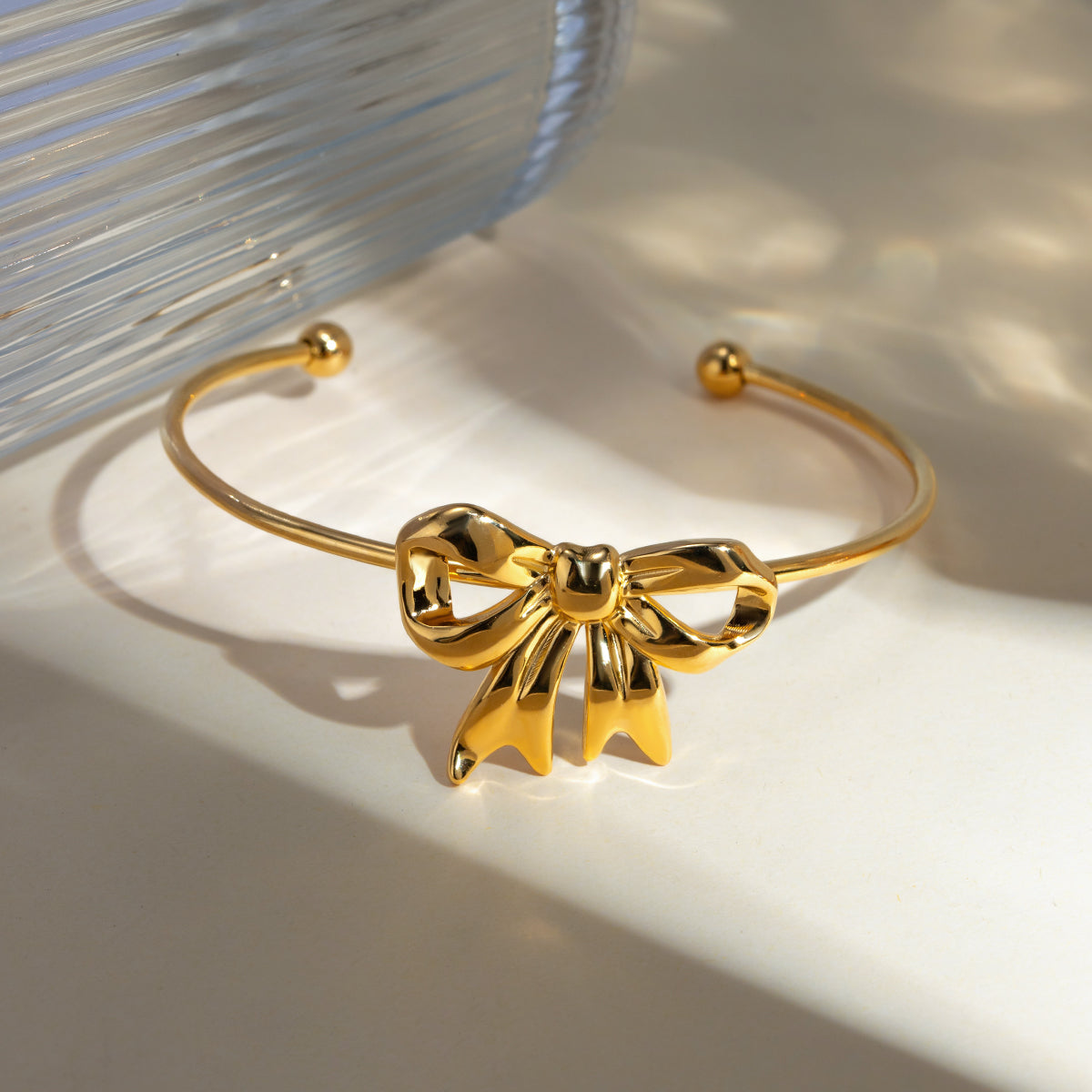 18K Gold-Plated Stainless Steel Bow Bracelet