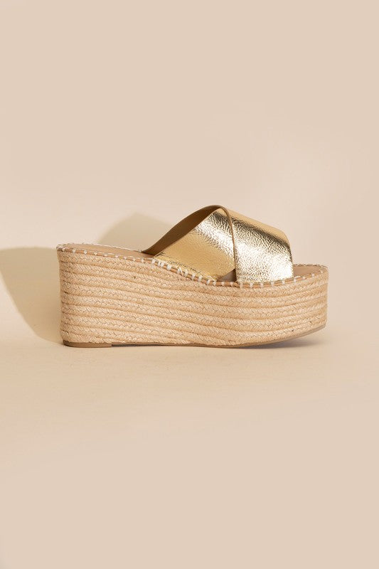 RAFFIA NEON PLATFORM SLIDES