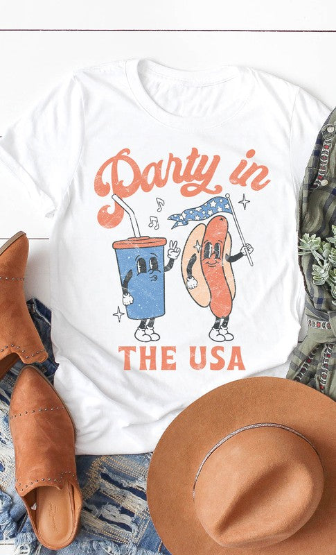 Vintage Party in the USA Patriotic Graphic Tee