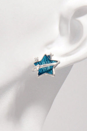 Sterling Silver Zircon Star Earrings