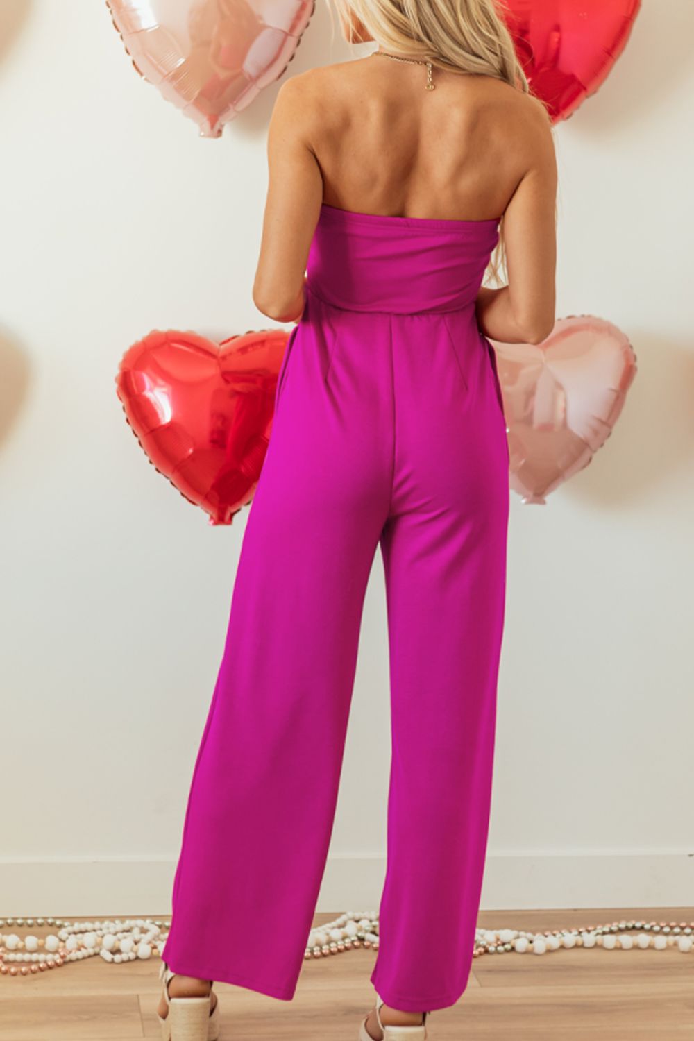 Tied Tube Wide Leg Jumpsuit