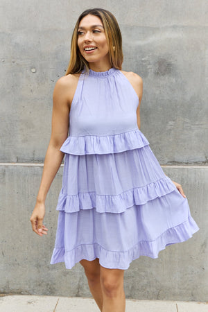 Relaxed Baby Doll Halter Dress