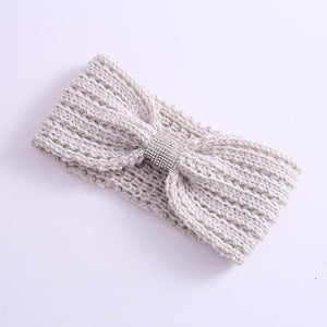 WINTER RHINESTONE KNITTED HEAD BAND