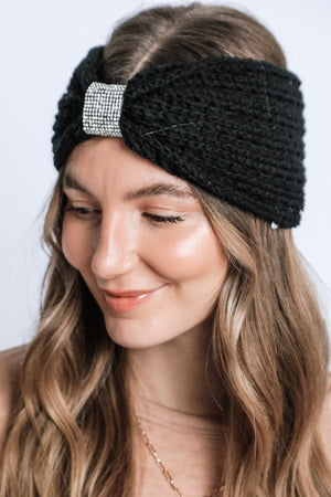 WINTER RHINESTONE KNITTED HEAD BAND