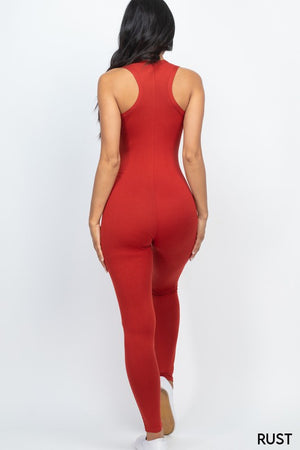 Scoop Neck Racer Back Bodycon Jumpsuit