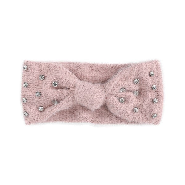 Winter Rhinestone Fuzzy Headband