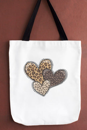 3 Leopard Hearts Tote Bag