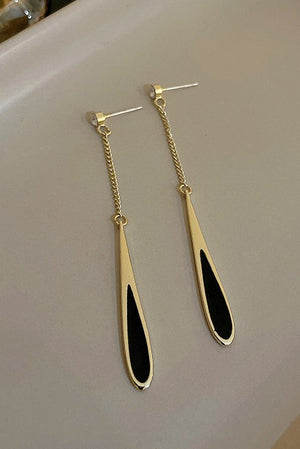 Long chain stud earrings