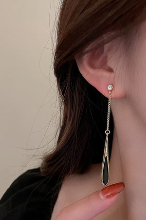 Long chain stud earrings