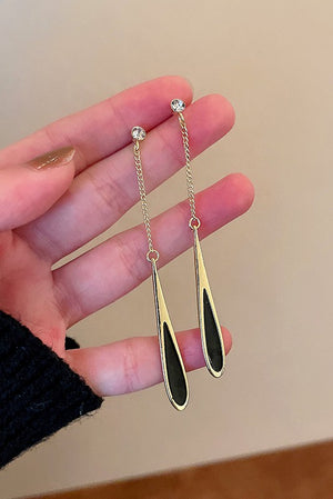 Long chain stud earrings