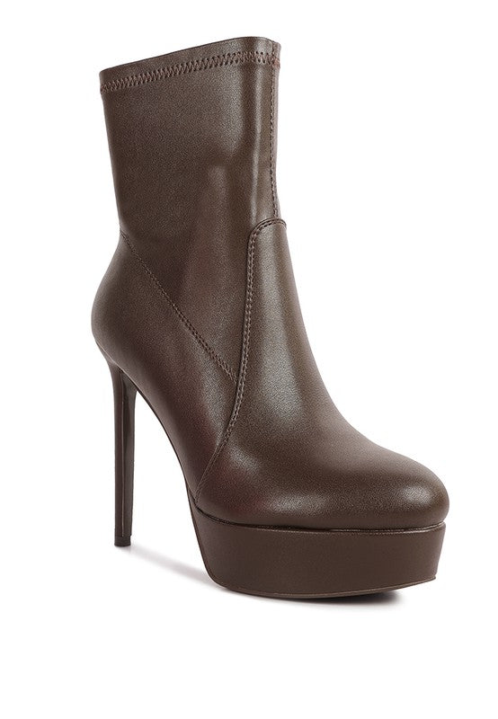 Rossetti Stretch Pu High Heeled Ankle Boot