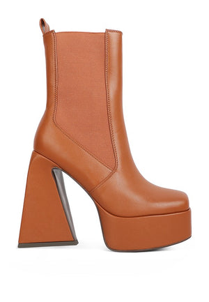 Frosty High Platform Block Heeled Chelsea Boot