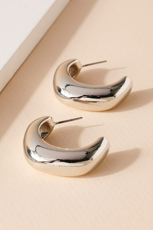 Rounded Open Hoop Earrings