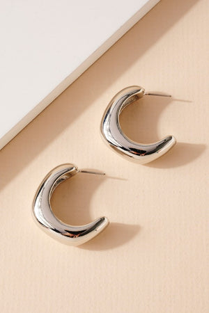 Rounded Open Hoop Earrings