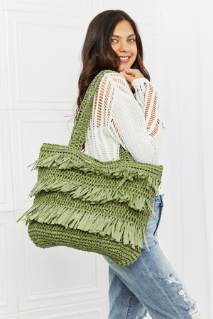 Fringe Straw Tote Bag