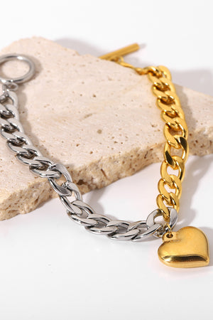 Chain Heart Charm Bracelet