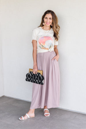 Get Away Maxi Skirt In Mauve