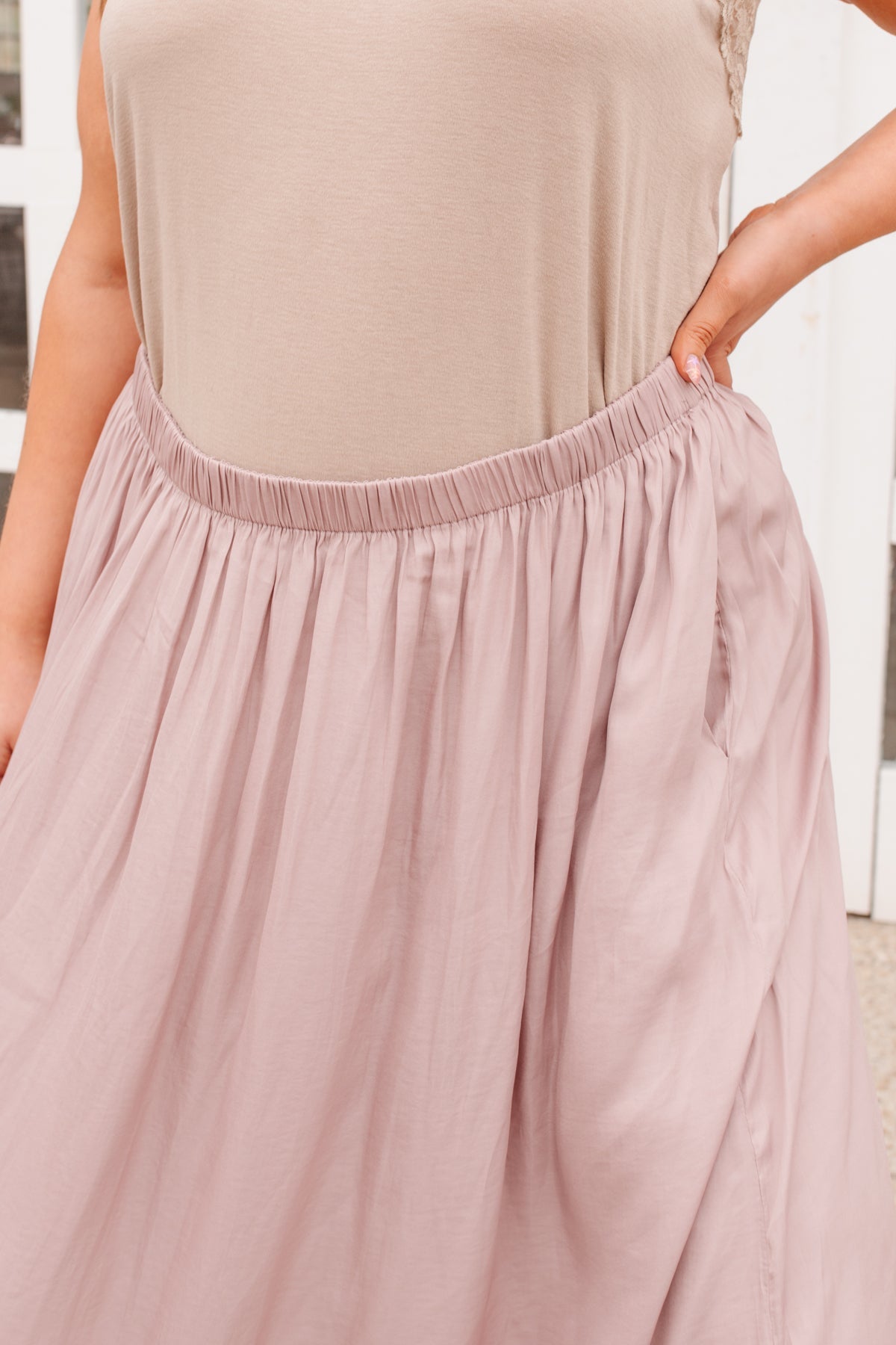 Get Away Maxi Skirt In Mauve