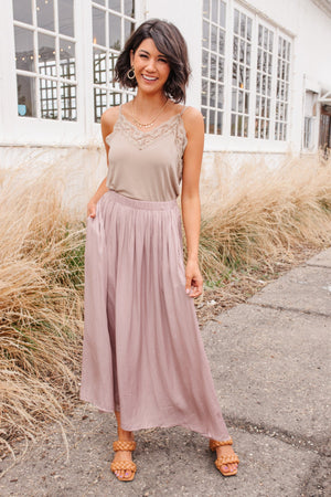 Get Away Maxi Skirt In Mauve