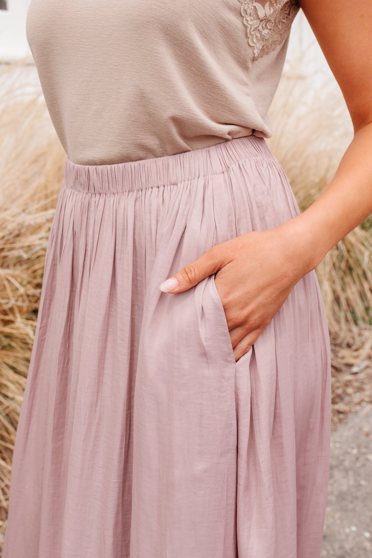 Get Away Maxi Skirt In Mauve