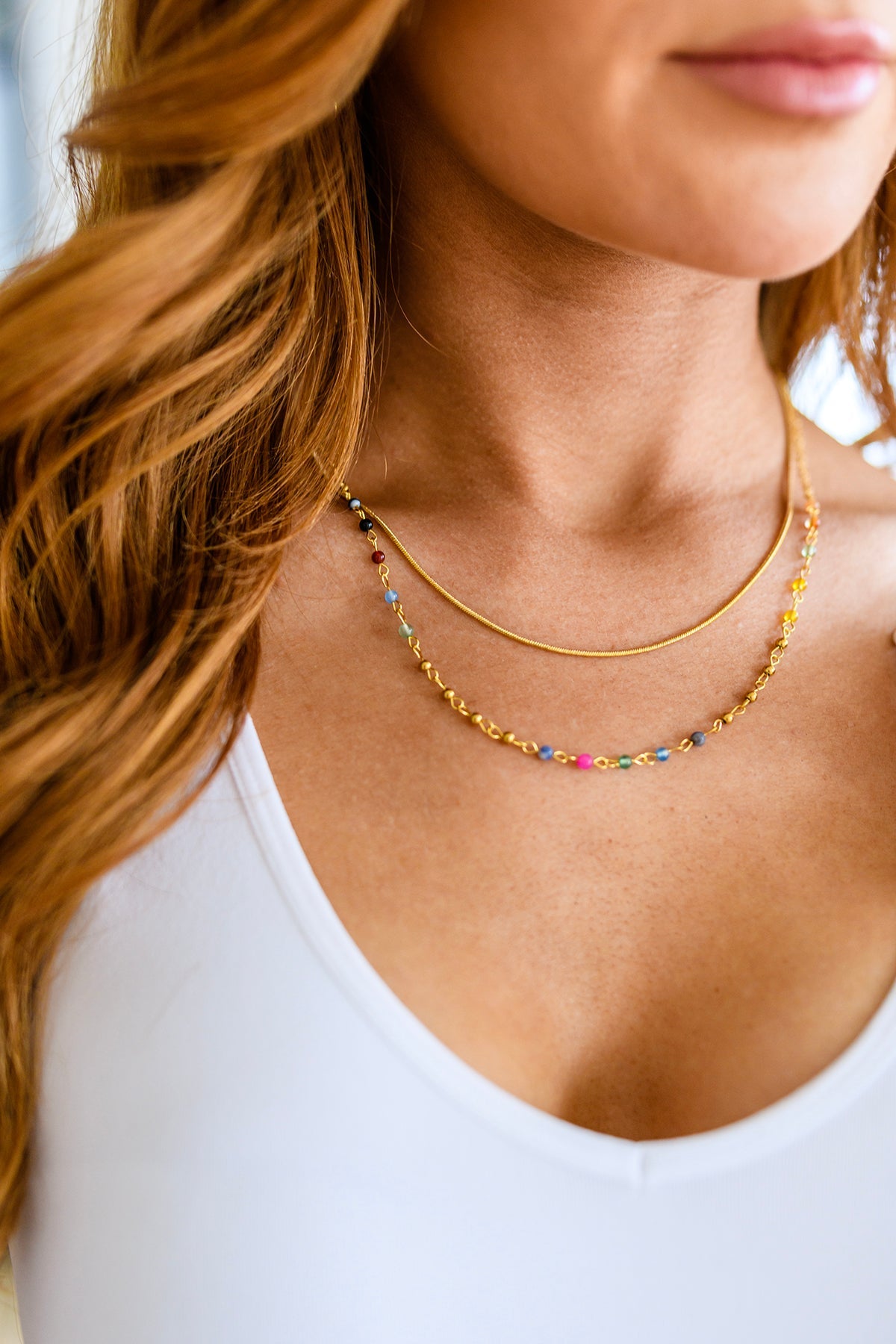 Golden Kaleidoscope Layered Necklace