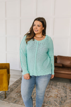 Relax With Me Knit Top in Aqua