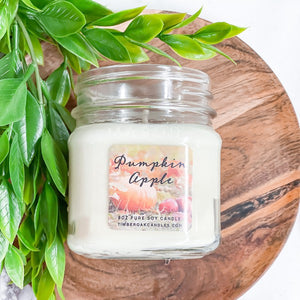 PUMPKIN APPLE 8oz Mason Pure Soy Candle