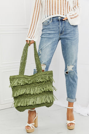 Fringe Straw Tote Bag