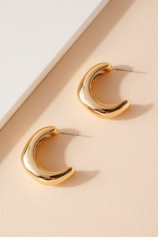 Rounded Open Hoop Earrings