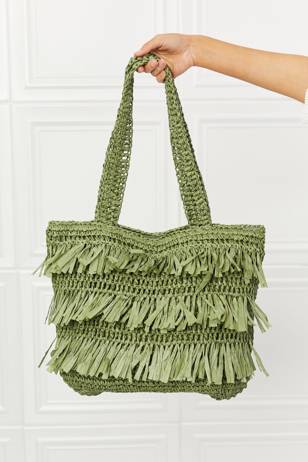 Fringe Straw Tote Bag